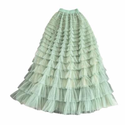 China New Solid Color Summer Women's Soft Mid Length Skirt Viable Soft High Waist Skirt Slimming Big Edge Line Skirt for sale