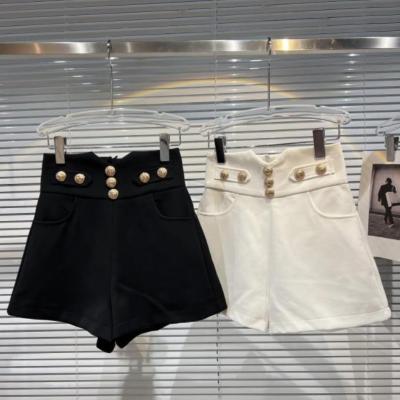 China 2022 Spring Viable Shorts Metal Buckle Bevel Belt Thin Casual Suit New Shorts Elegant Lady Straight Short Pants For Women for sale