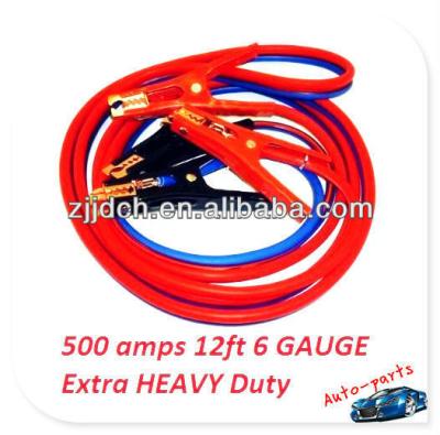 China USA-Heavy Duty Car Booster Jumper Booster 500 Gauge 12' FT Jump Start Cable Battery Car Truck 6 Amp Travel for sale