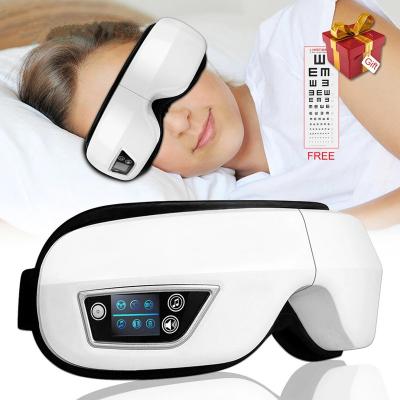 China Intelligent massage function 6D airbag vibration Bluetooth eye massager equipment instrument eye massager with heat compression for sale