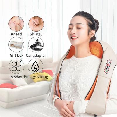 China NECK Infrared Heated 4D Kneading Car/Shiatsu Home Electric Cervical Spine Massage Device Neck Shoulder Back Body Massager for sale