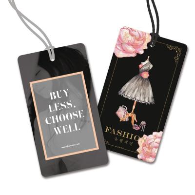 China Sustainable Free Shipping Customized Printed Logo Brand Name 1000pcs/lot Hang Tag Paper Tags Labels For Garment Clothes Bag Shoes Jeans Toy for sale