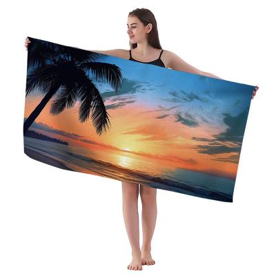 China Custom Made Kids Safe Quick Dry Sand Free Beach Towel From Logo Digital Printed Microfiber Sublimation for sale