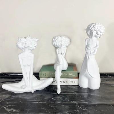 China Nordic simple white decoration home decoration beauty China resin room entrance sale office model decoration for sale