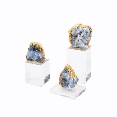 China Blue crystal stone study ornaments soft frame cabinet TV room sales service China ornaments modern decoration for sale