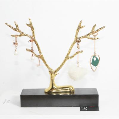 China China copper antlers jewelry room decoration model ornaments necklace tree-shaped stand bracelet earring holder ornament display stand for sale