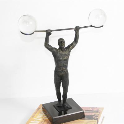 China China creative crystal ball open character nostalgic European weightlifting home furnishings retro style ornaments for sale