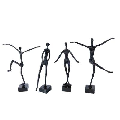 China China Simple Black Abstract Portrait Carved Standing Model Figure Entrance Sales Office Ornaments Soft Home Decoration for sale