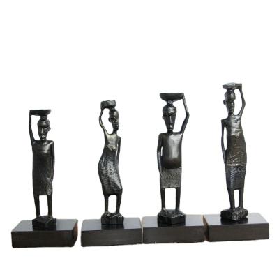 China New China Designer Cast African Figure Carved Black Bronze Sculpture Soft Figure Ornaments Abstract Decoration Artwork for sale