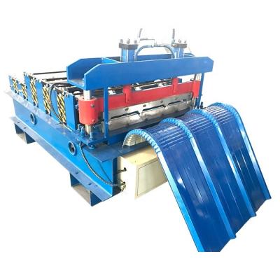 China Hotel Factory Roof Grit Roofing Sheet Making Roll Forming Machine Hydraulic Bending Curving Machine for sale