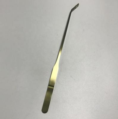 China Viable Yellow Brass Aquarium Plant Tank 27cm Plating Tweezers For Aquascape Cleaning Tool Kit for sale