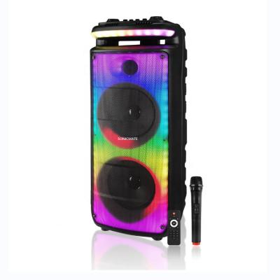 China 8 Inch Modern Dual Speaker With Light Unique Dynamic Rings LED Speakers Portable Home Theater System for sale