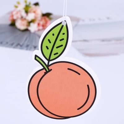 China Sustainable Airfreshn Factory Hanging Cardboard Die Cut Paper Fruit Car Custom Air Freshener , Fruit Car Perfume for sale