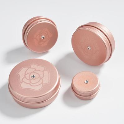 China Cosmetics in stock! 5ml 10ml 15ml 20ml DIY Set Drill Rose Gold Metal Screw Cap Containers Aluminum Tin Can With Lids for sale