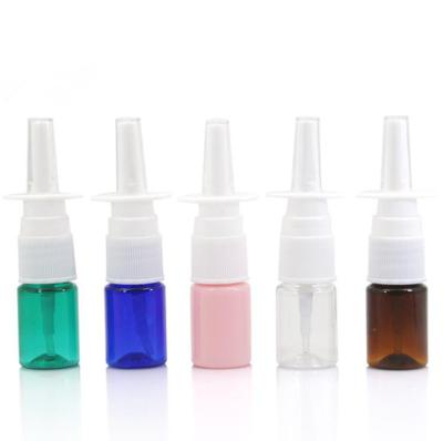 China Meidical packaging in stock! 5ml PET Plastic Mini Pocket Nasal Spray Pump Wash Bottle For Personal Cleaning for sale