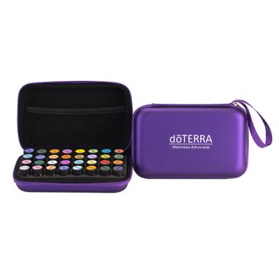 China Fashion in stock! 32 Vials/Hole Doterra PU Purple Rectangle Portable Storage Case For 1ml 2ml 3ml Essential Oils Bottle for sale