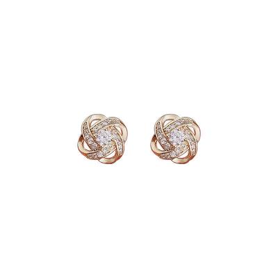 China Landy's FASHIONABLE S925 sterling silver earrings design meaning Cubic Zirconia four leaf clover stud earrings for sale