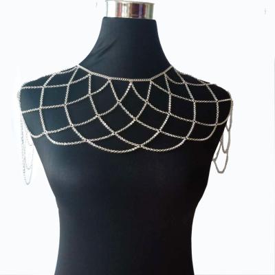 China Shoulders Necklace Chain Mesh Landy Chain Jewelry FASHIONABLE Body Cast Accessories for sale