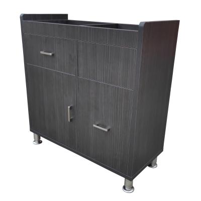 China New Large Modern Luxury Black Storage Work Beauty Furniture Styling Cabinet Wooden Hair Mirror Salon Station for sale