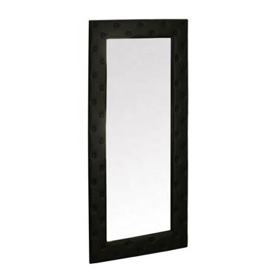 China Hot Sale Custom Barber Station Mirrors Professional Salon Furniture For Sale Wall Mounted Cosmetic Mirror Hair Salon PVC Leather for sale