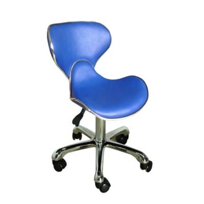 China Beautiful Traditional Blue Professional Modern Universal Hydraulic Rolling Stool Salon Furniture Living Room Saddle for sale