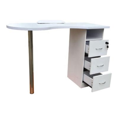 China Modern Wholesale Professional White Wooden Nail Desk Manicure Table Simple Design Nail Center Equipment, Furniture and Facilities for sale