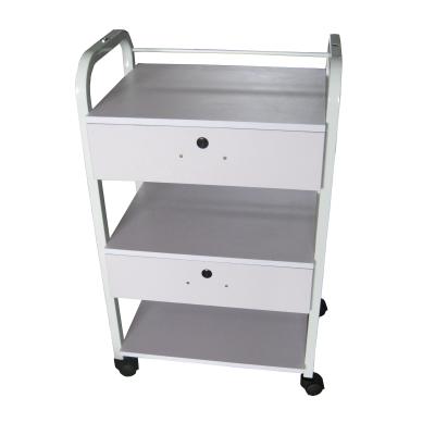 China Beautiful Modern Classic Metal Frame Drawer Spa Shop Hair Equipment Stool White Salon Paint Trolley for sale