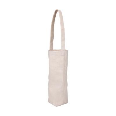 China Large Recyclable Fashion Recycled Cotton And Poly Wine Bottle Bag With Handle Man Eco Sustainable Bag Manufacture Customized Canvas Wine Bag for sale