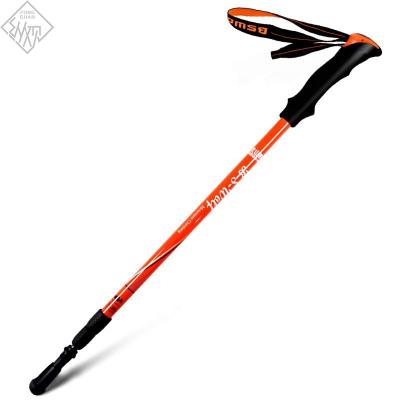 China Alpenstock EVA ZG Carbon Folding Outdoor Super Lightweight Telescopic Straight Handle Three-section Alpenstock Walking Cane For Walking Aid for sale