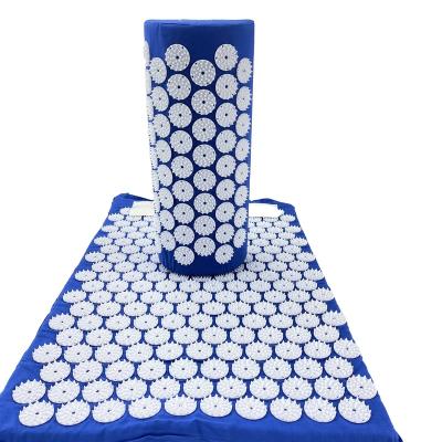 China New Portable Eco Natural Plastic Wholesale Acupressure Mat & Pillow Canvas Set With Bag Massage Mat Set Home Mat for sale