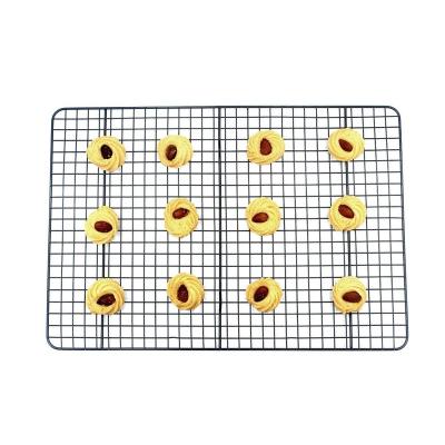 China Durable Black Color Non Stick Baking Rack Biscuit Cooling Rack For Half Sheet Baking Tray Cooling Rack for sale