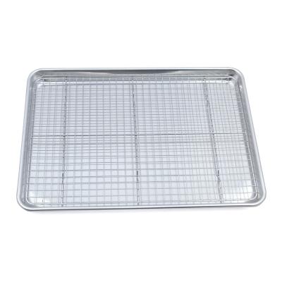 China Half Sustainable Aluminum Sheet Pan With Baking Rack Set Cake Mold for sale