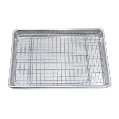 China Disposable Quarter Mold With Rack Set Stainless Steel Bread Mold Tray Cooling Cooling Baking Pan for sale