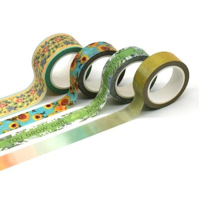 China Waterproof 15mm Sticker Roll Vintage Gold Washi Paper Masking Tape for sale