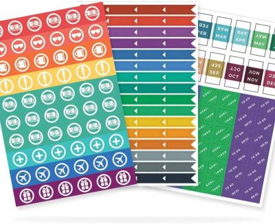 China Custom Waterproof Promotional Waterproof Vinyl Calendar Planner PVC Planner Sheet Stickers Printing for sale