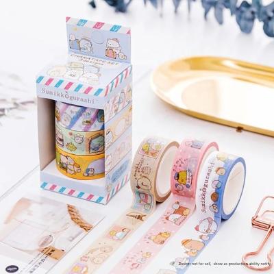 China Custom wholesale waterproof stamp shape washi tape, matching design decorative washi tape school for sale