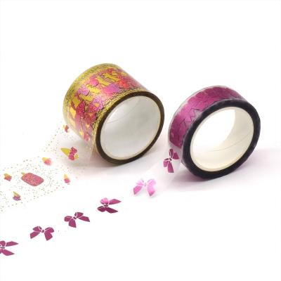 China Peru Personalized Perlage Perforated Rose Gold Foi Washi Clear Tape Waterproof Pet for sale