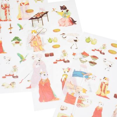 China Brand New Custom Waterproof Acrylic Washi Sticker Planner Sticker Sheet Printing Wrapping Paper OEM 6 Colors Printing and CMYK Masking for sale