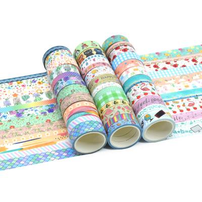 China Waterproof 50 Roll Custom Printed Decoration Gold Foil Multi Colored Washi Tape for sale