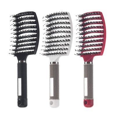 China Custom Made Waterproof Boar Bristle Detangling Curly Hair Brush Comb Hairbrush Set For Hair Makers Women for sale