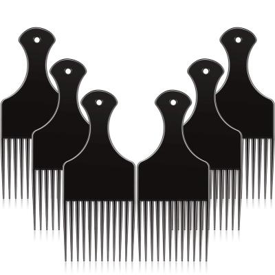 China Salon Professional Plastic Custom Hairdresser Styling Wide Tooth Detangling Afro Hair Pick Comb Set With Custom Logo for sale