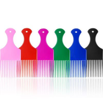 China Salon Custom Plastic Hair Styling Wide Tooth Detangling Afro Hair Pick Comb Set With Custom Logo for sale