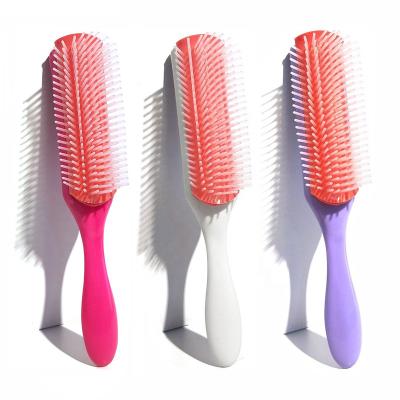 China Custom Curly Cushion Bristle Detangle Denman Hair Brush Comb Hairbrush Set For Hair Makers Women for sale