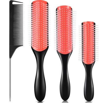 China Custom Curly Cushion Bristle Denman Detangle Hair Brush Comb Hairbrush Set For Women Hair Makers for sale