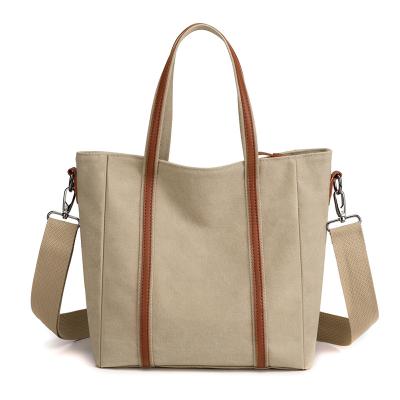 China Lady Wholesale New Design Service Multiple Pockets Women Lady Shoulder Hand Bag Heavy Duty Canvas Tote Bag for sale