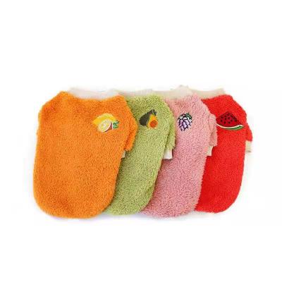 China Fruit Viable Colorful Color Lovely Pet Clothes Pomerian Sweater Warm Fruit Embroidered Design Pet Supplies for sale