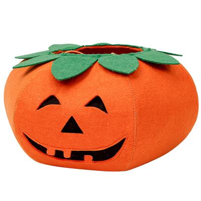 China Holiday Headdress New Product Halloween Pumpkin Face Cat Dog Scary Headdress Felt Pet Party Soft Dog Collar for sale