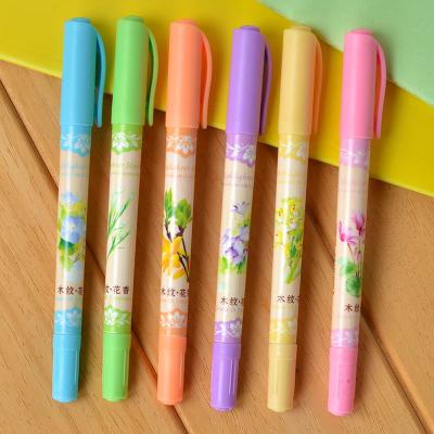 China Bright Colors Twin Tip Highlighter Bar Stationery Marker Pen Customized Customized Pastel Fluorescent Marker Pen for sale