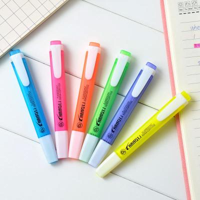 China Promotional Colorful Set Fluorescence Bar Highlighter Gifts Fluorescent Marker Pen For School And Office for sale