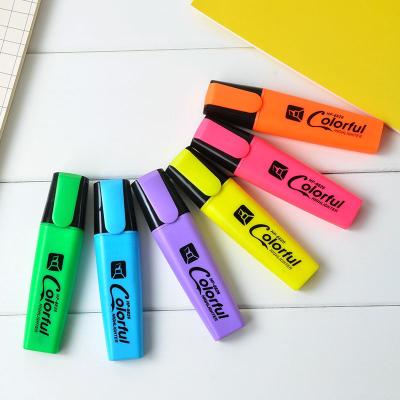 China Customized High Quality Pastel Fluorescent Low Odor Highlighter Bar Marker Pen Sets Fluorescent Stationery School Supplies for sale